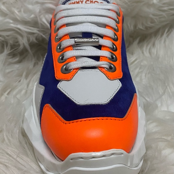 Diamond Blue Orange Leather Sneaker - Women Shoes Sneakers - Picture 4 of 4